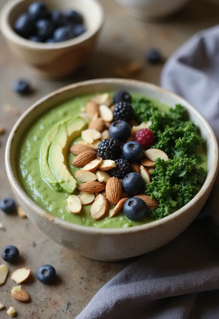 28 Healthy Breakfast Recipes: Easy and Energizing Smoothie Bowls - 3. Green Goddess Avocado Bowl