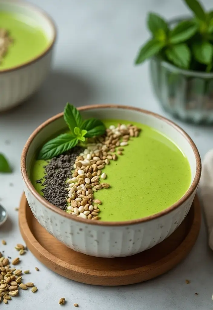 28 Healthy Breakfast Recipes: Easy and Energizing Smoothie Bowls - 7. Matcha Energy Bowl