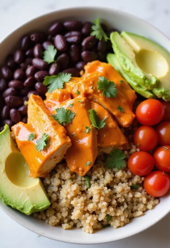 28 Healthy Buffalo Chicken Recipes That Are Spicy and Guilt-Free - 2. Spicy Buffalo Chicken Quinoa Bowl
