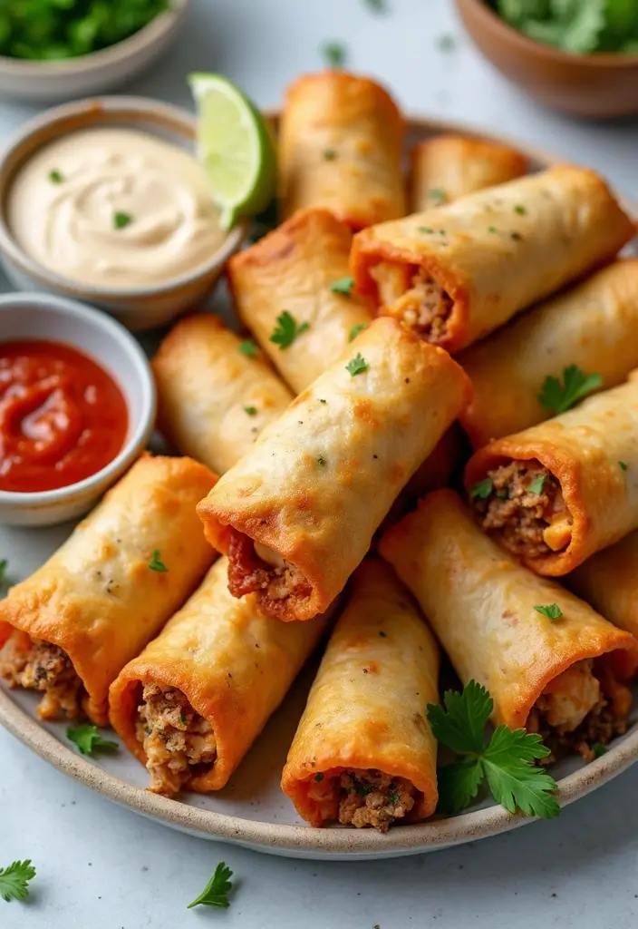 28 Healthy Buffalo Chicken Recipes That Are Spicy and Guilt-Free - 23. Buffalo Chicken Spring Rolls