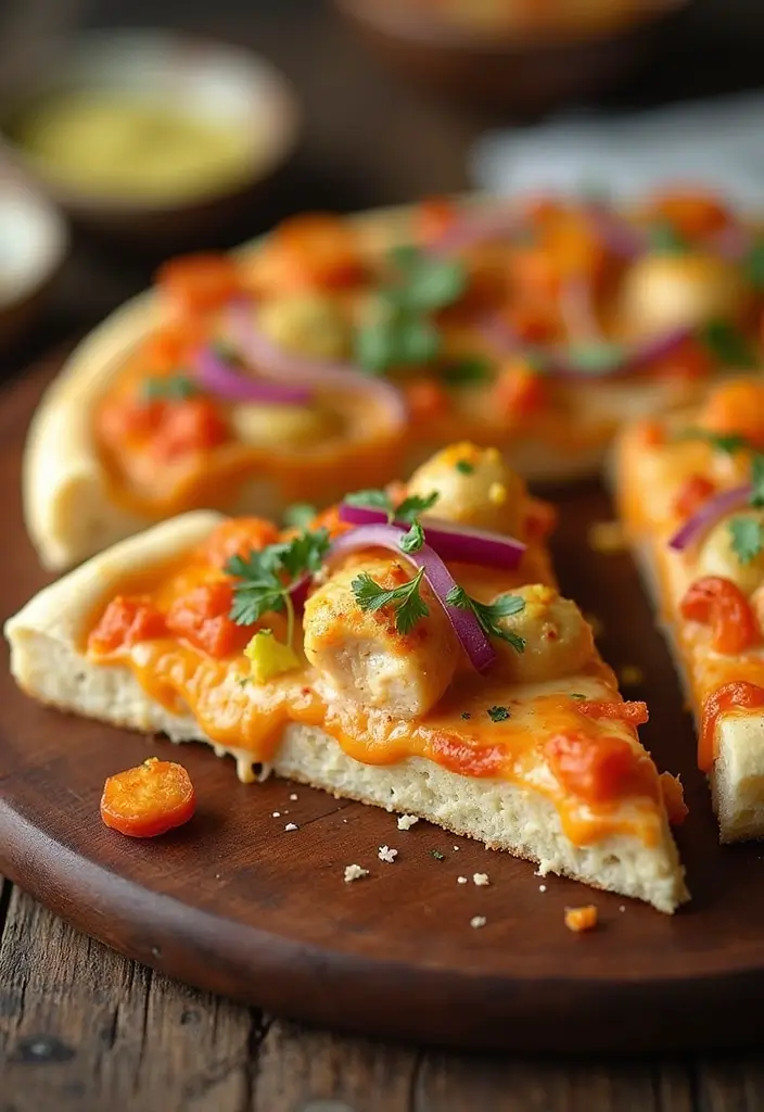 28 Healthy Buffalo Chicken Recipes That Are Spicy and Guilt-Free - 9. Buffalo Chicken Pizza with Cauliflower Crust