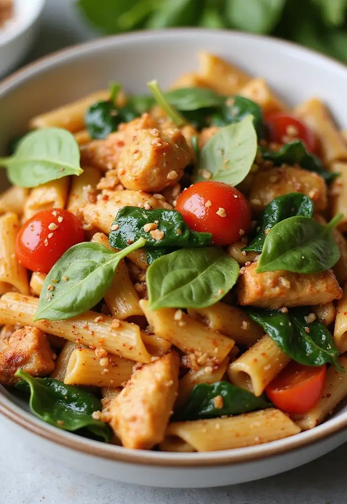 28 Healthy Cajun Chicken Pasta Recipes That Bring the Spice - 1. Cajun Chicken Pasta with Spinach and Tomatoes