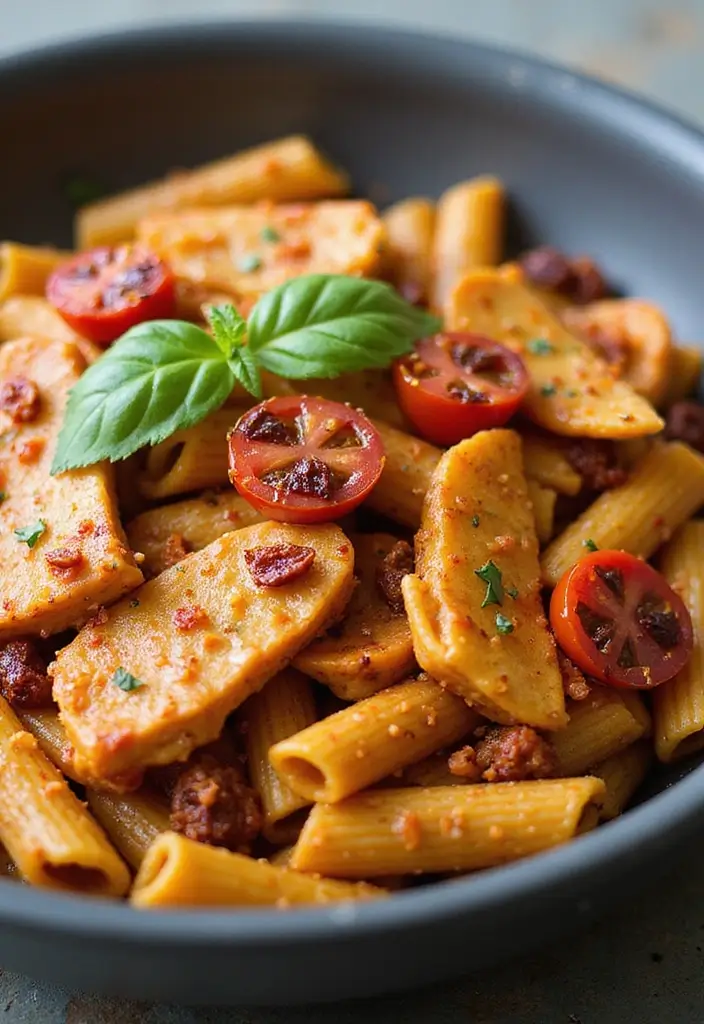 28 Healthy Cajun Chicken Pasta Recipes That Bring the Spice - 12. Spicy Cajun Chicken Pasta with Sun-Dried Tomatoes