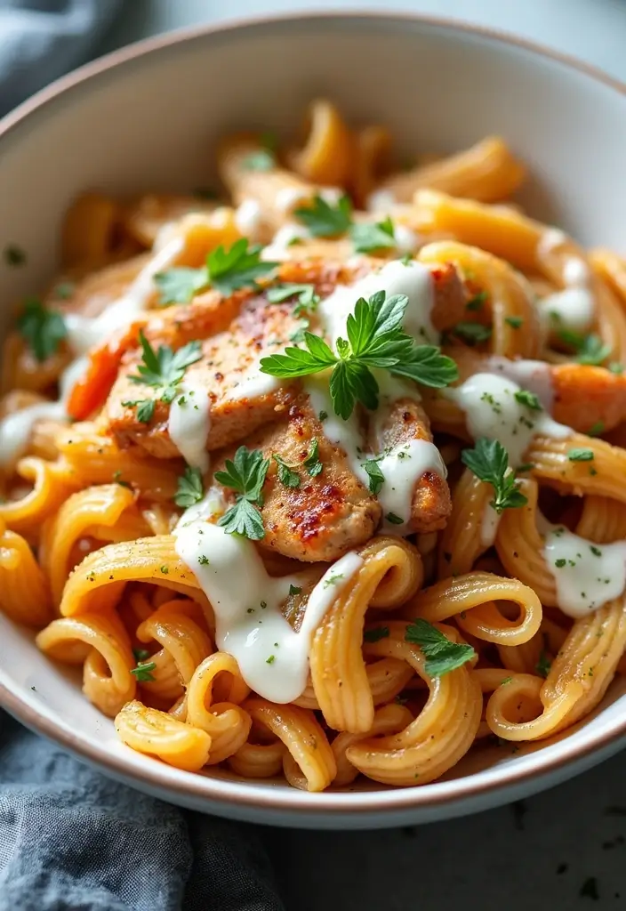28 Healthy Cajun Chicken Pasta Recipes That Bring the Spice - 17. Cajun Chicken Pasta with Greek Yogurt Sauce