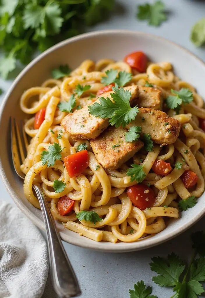 28 Healthy Cajun Chicken Pasta Recipes That Bring the Spice - 25. Cajun Chicken Pasta with Cilantro Lime Sauce