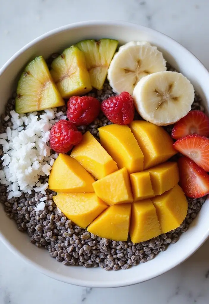28 Healthy Chia Seed Recipes Packed With Protein - 2. Tropical Chia Seed Breakfast Bowl