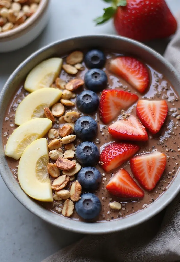 28 Healthy Chia Seed Recipes Packed With Protein - 27. Chia Seed Chocolate Smoothie Bowl