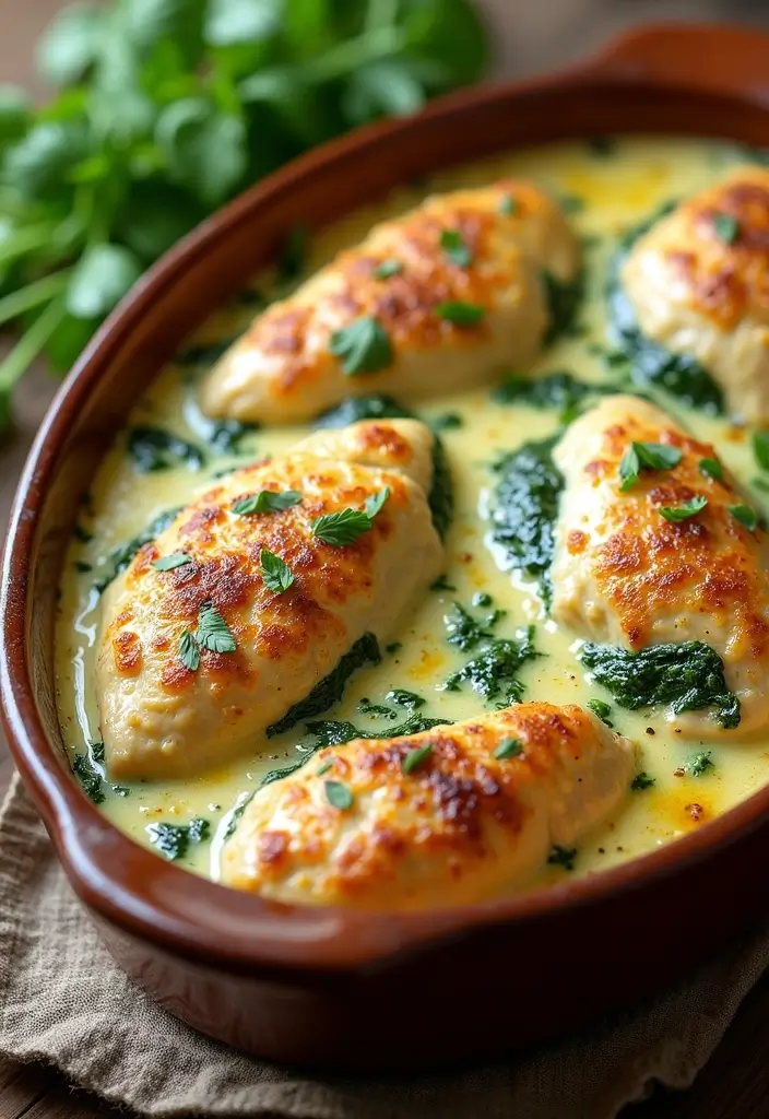 28 Healthy Chicken Casserole Recipes That Are Cozy and Balanced - 11. Spinach and Artichoke Chicken Casserole