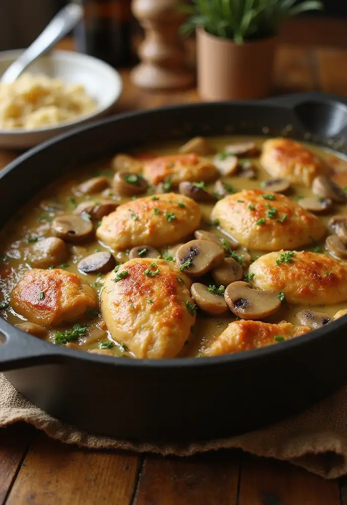 28 Healthy Chicken Casserole Recipes That Are Cozy and Balanced - 19. Chicken and Mushroom Casserole