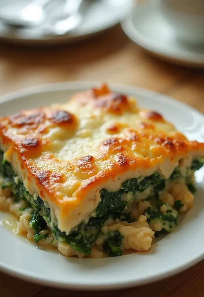 28 Healthy Chicken Casserole Recipes That Are Cozy and Balanced - 20. Chicken and Spinach Casserole