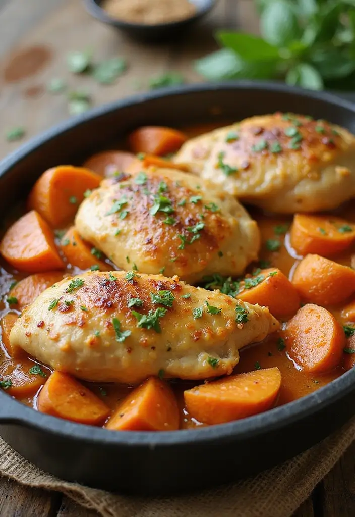 28 Healthy Chicken Casserole Recipes That Are Cozy and Balanced - 6. Chicken and Sweet Potato Casserole