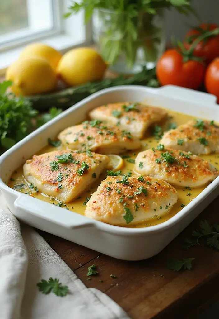28 Healthy Chicken Casserole Recipes That Are Cozy and Balanced - 9. Lemon Herb Chicken Casserole