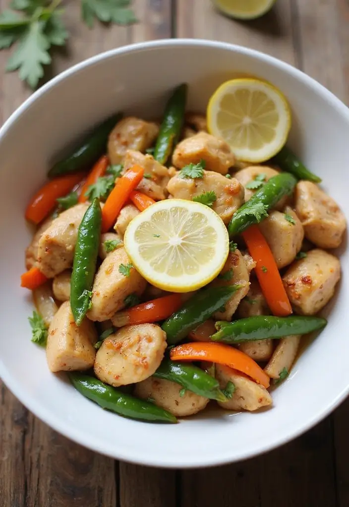 28 Healthy Chicken Stir Fry Recipes That Cook in Minutes - 1. Lemon Garlic Chicken Stir Fry