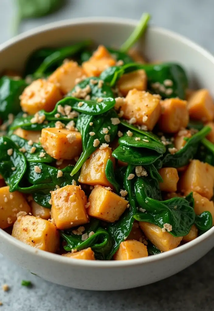 28 Healthy Chicken Stir Fry Recipes That Cook in Minutes - 22. Chicken and Spinach Stir Fry