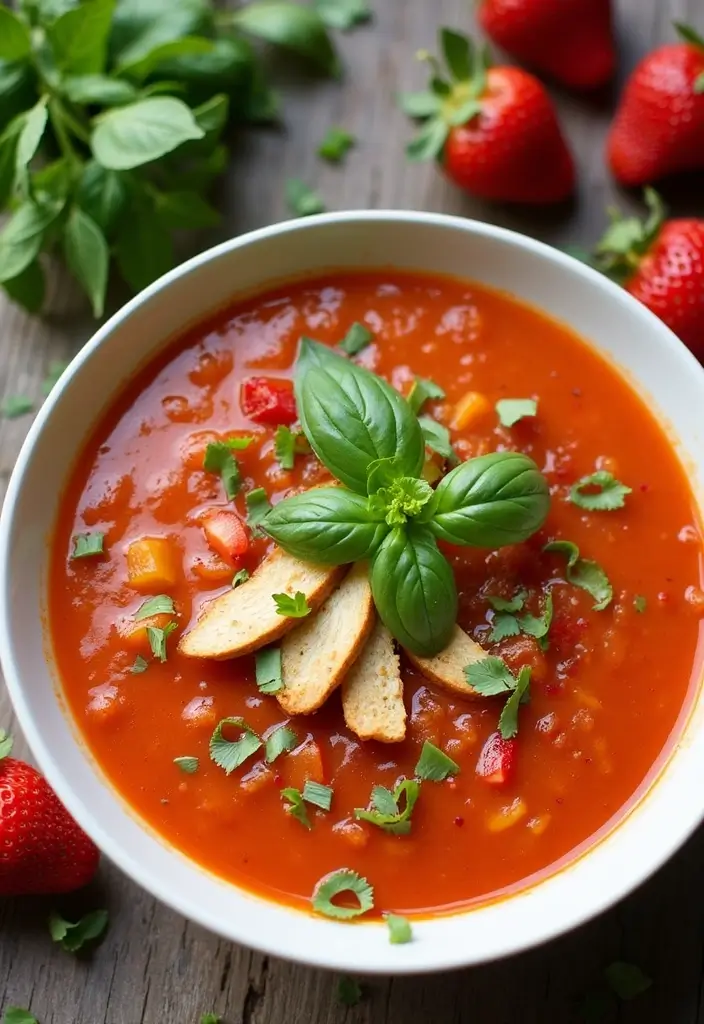 28 Healthy Chicken Tortilla Soup Recipes That Warm You Up - 18. Strawberry Basil Chicken Tortilla Soup