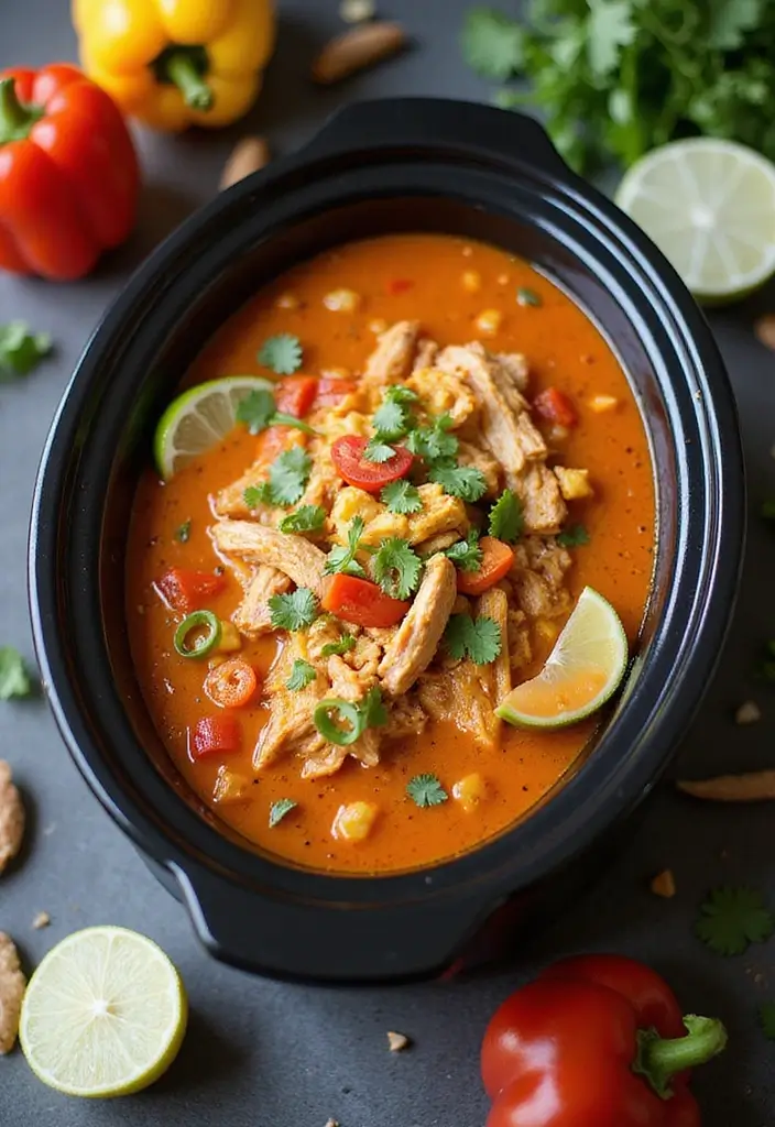 28 Healthy Chicken Tortilla Soup Recipes That Warm You Up - 4. Slow Cooker Healthy Chicken Tortilla Soup