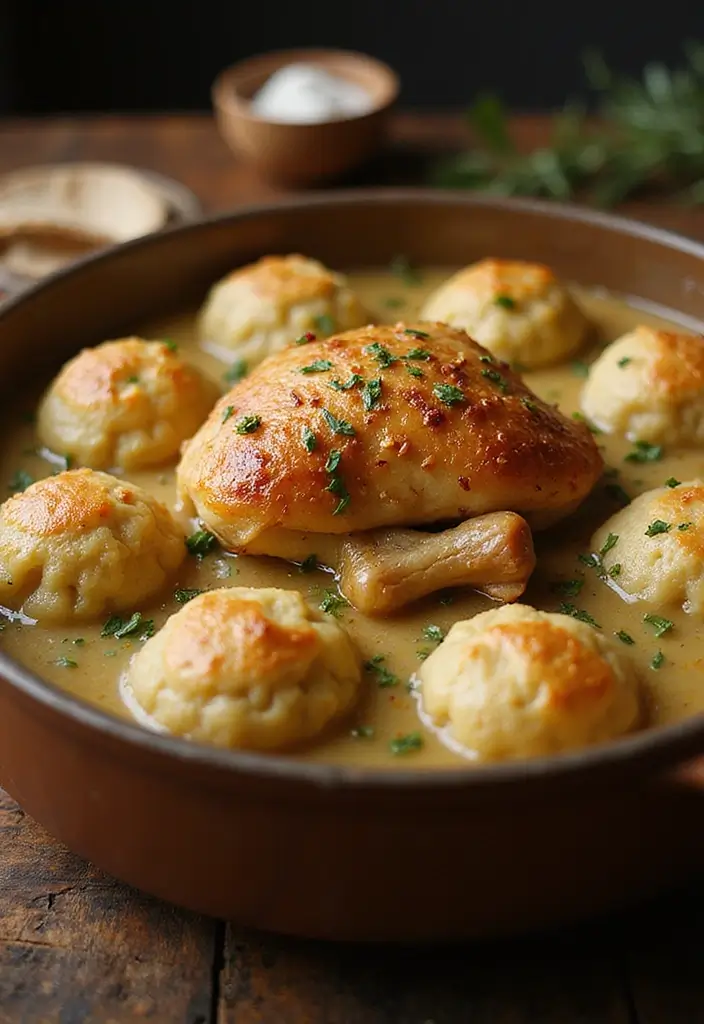 28 Healthy Chicken and Dumplings Recipes That Feel Cozy - 16. Baked Chicken and Dumplings with Herbs