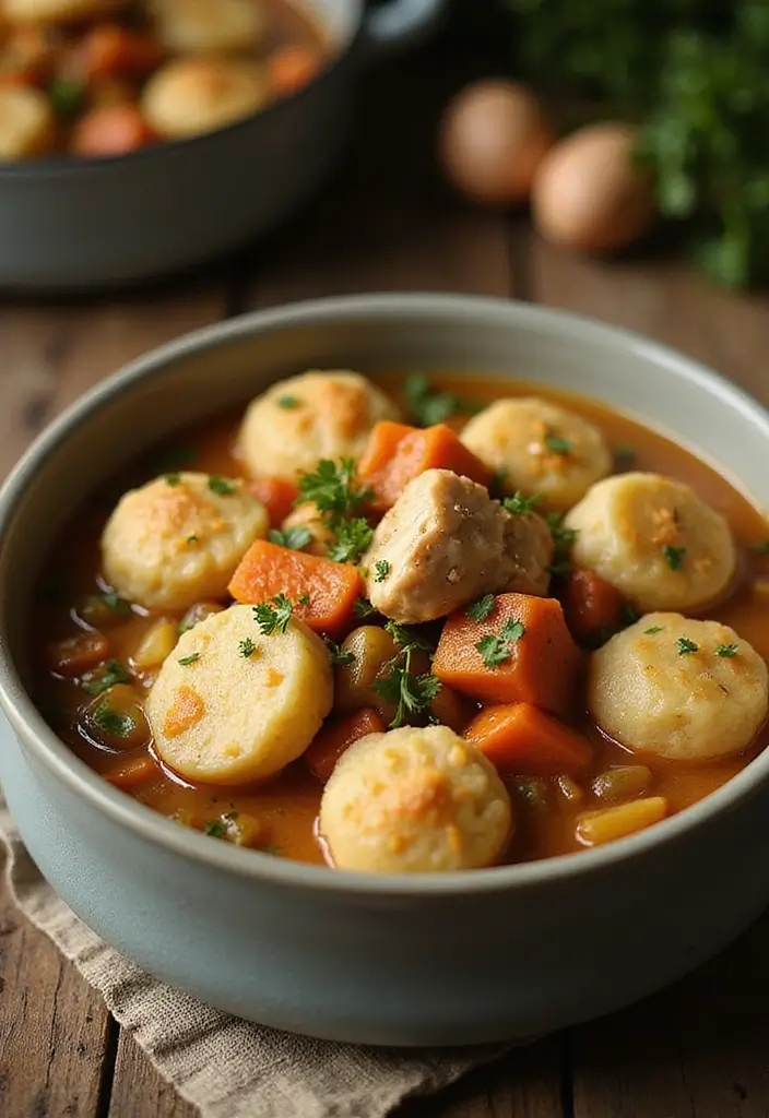 28 Healthy Chicken and Dumplings Recipes That Feel Cozy - 20. Rustic Country Chicken and Dumplings