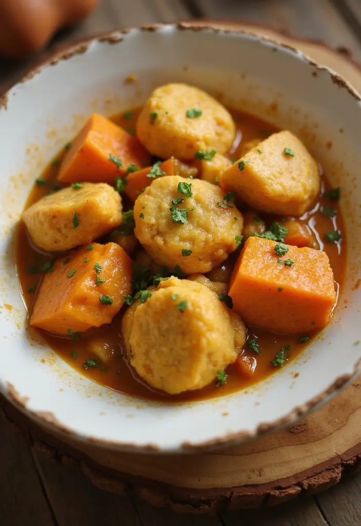 28 Healthy Chicken and Dumplings Recipes That Feel Cozy - 22. Sweet Potato Chicken and Dumplings