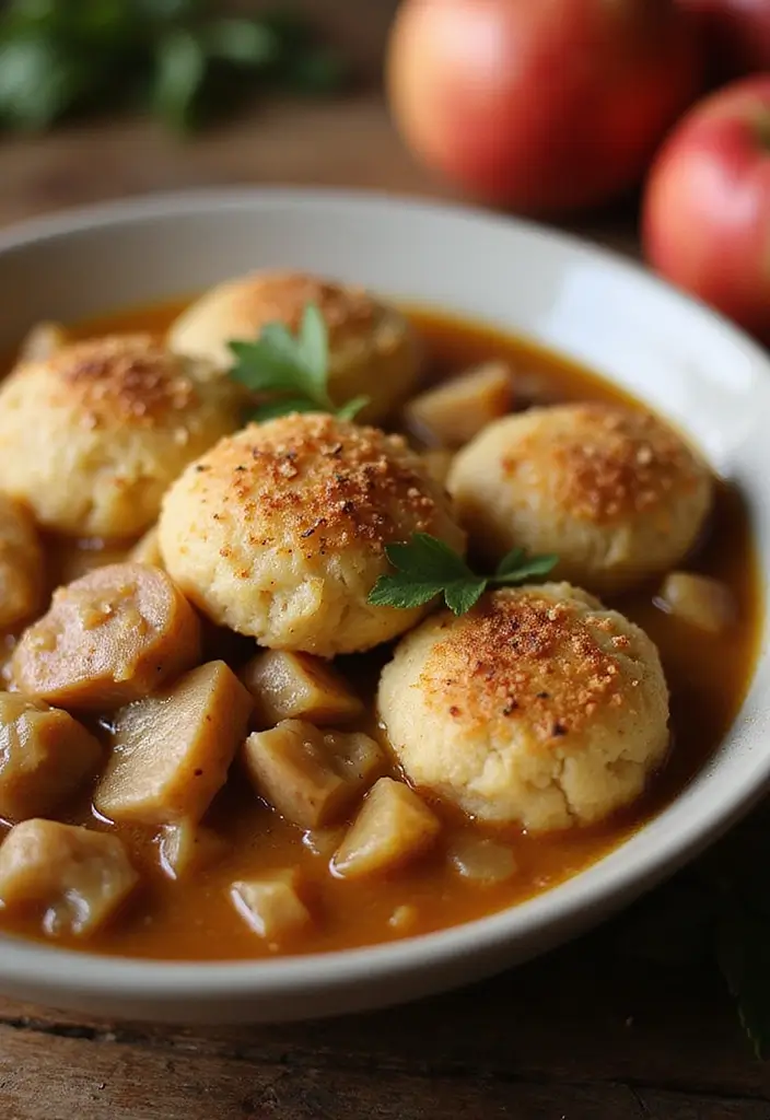 28 Healthy Chicken and Dumplings Recipes That Feel Cozy - 27. Spiced Apple Chicken and Dumplings