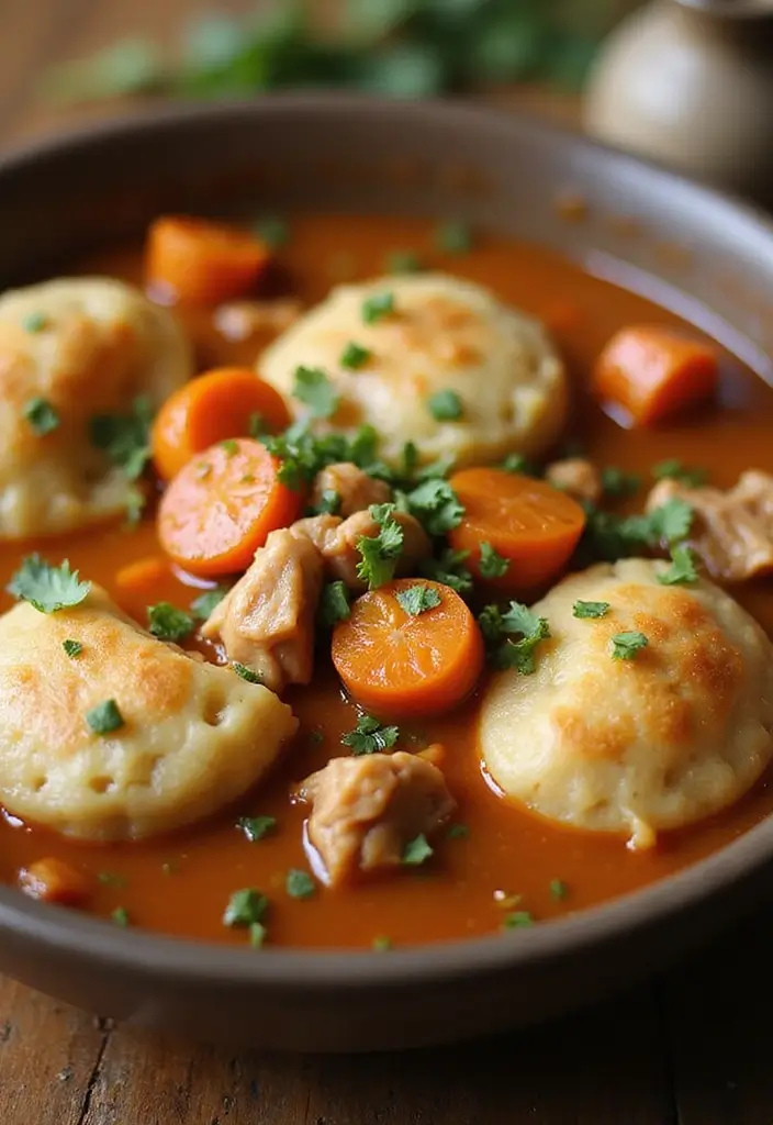 28 Healthy Chicken and Dumplings Recipes That Feel Cozy - 28. Sweet and Savory Chicken and Dumplings