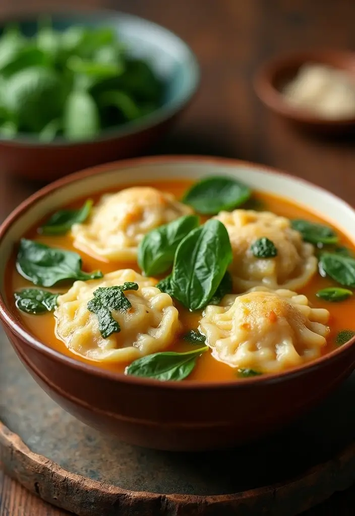 28 Healthy Chicken and Dumplings Recipes That Feel Cozy - 4. Hearty Chicken and Spinach Dumplings