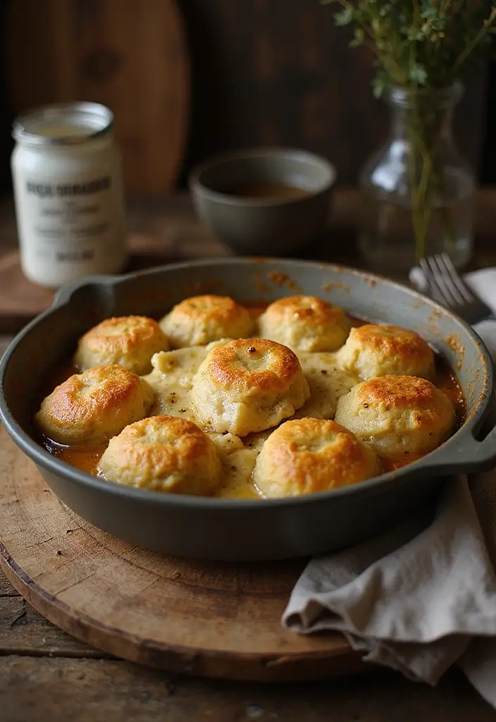28 Healthy Chicken and Dumplings Recipes That Feel Cozy - 9. Rustic Chicken and Dumplings Bake