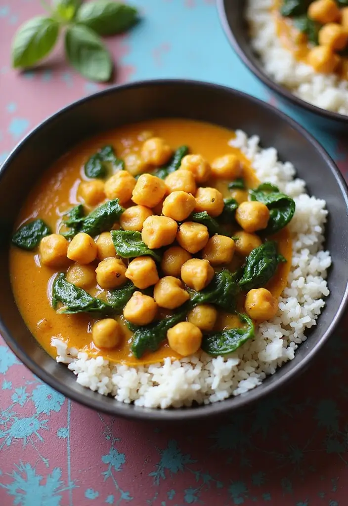 28 Healthy Dinner Recipes for Weight Losing That Actually Satisfy - 20. Coconut Curry Chickpeas