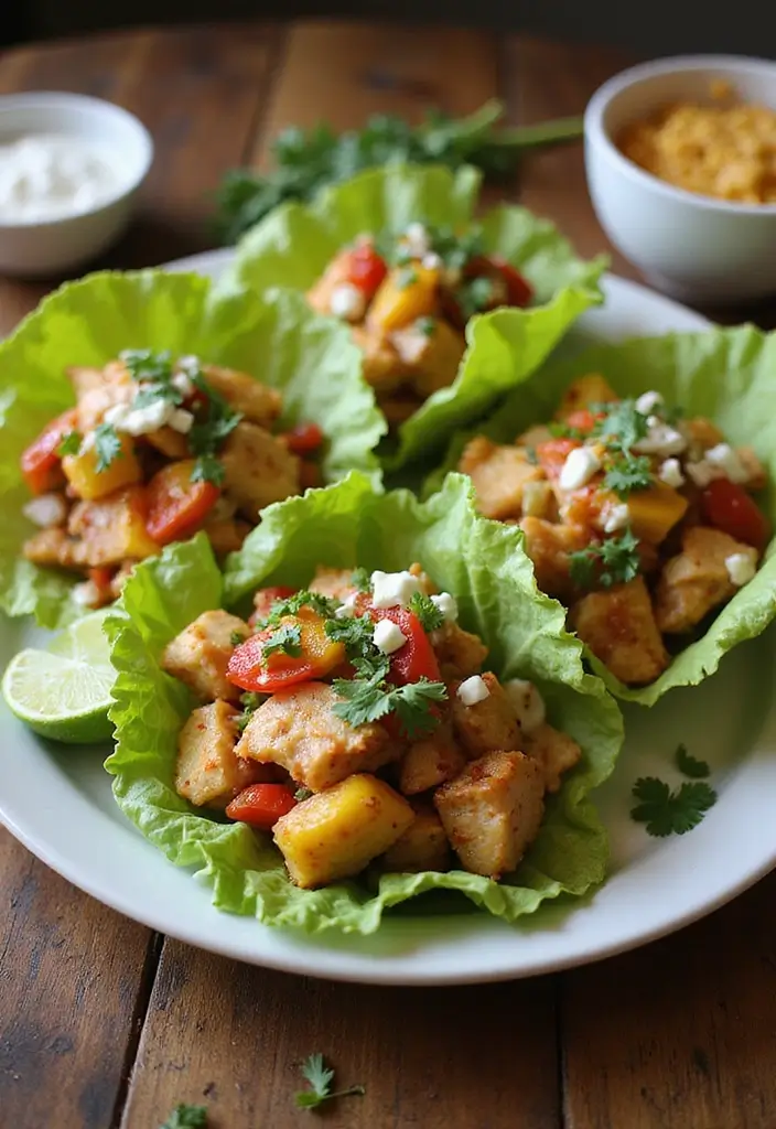 28 Healthy Dinner Recipes for Weight Losing That Actually Satisfy - 22. Fajita Lettuce Wraps