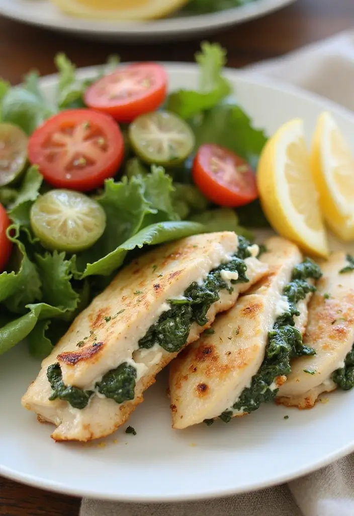 28 Healthy Dinner Recipes for Weight Losing That Actually Satisfy - 9. Spinach and Feta Stuffed Chicken