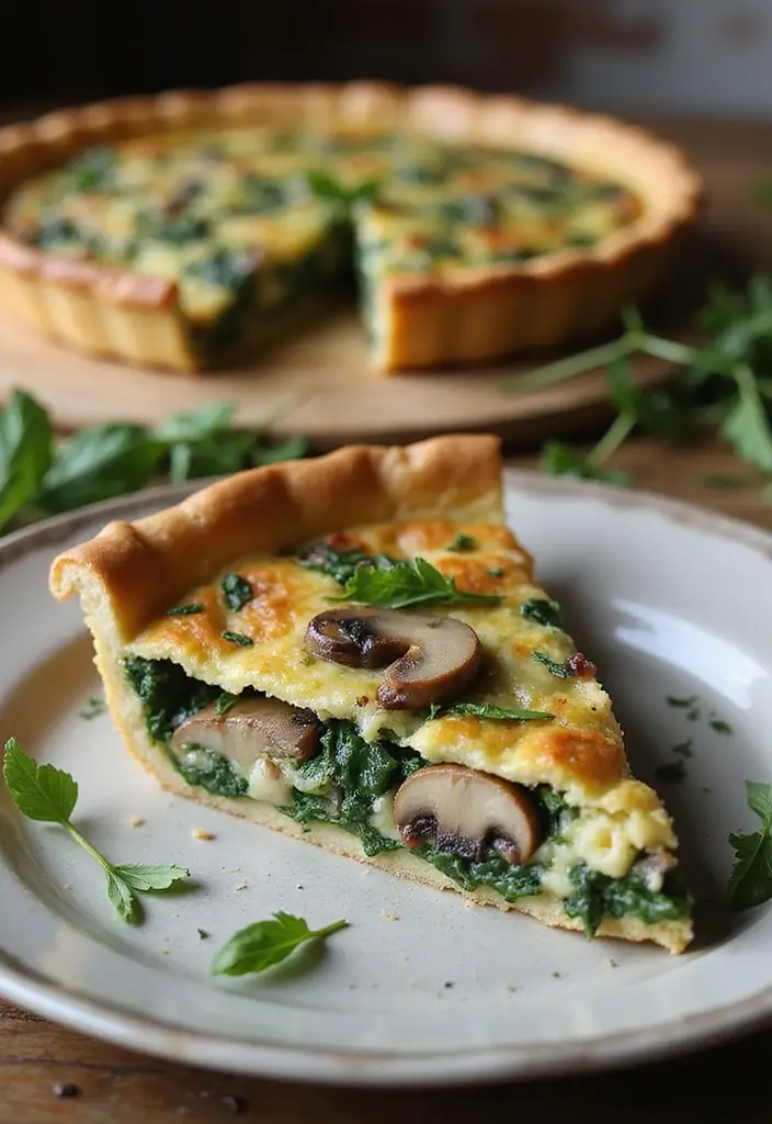 28 Healthy Recipes for Weight Losing That Are Filling - 10. Mushroom and Spinach Quiche