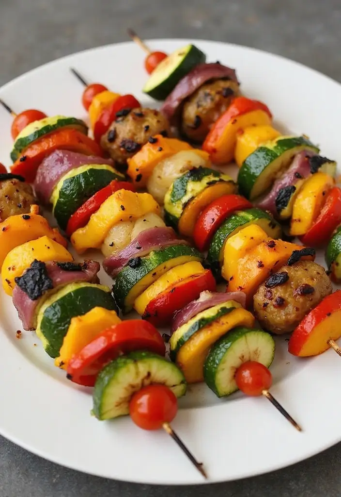 28 Healthy Recipes for Weight Losing That Are Filling - 16. Grilled Vegetable Skewers