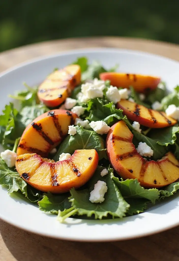 28 Healthy Recipes for Weight Losing That Are Filling - 18. Grilled Peach Salad