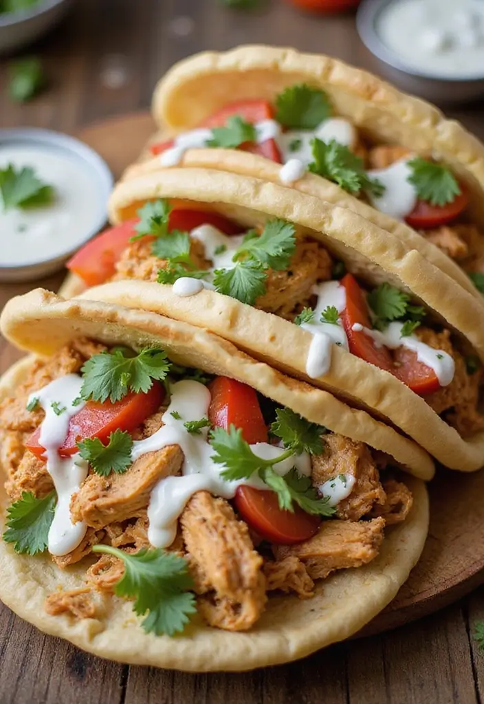 28 Shredded Chicken Recipes: Healthy Meals Made Easy - 21. Shredded Chicken Gyros