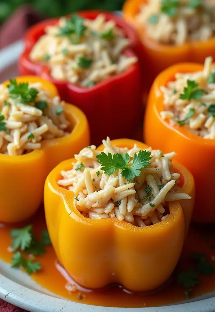 28 Shredded Chicken Recipes: Healthy Meals Made Easy - 5. Shredded Chicken Stuffed Peppers