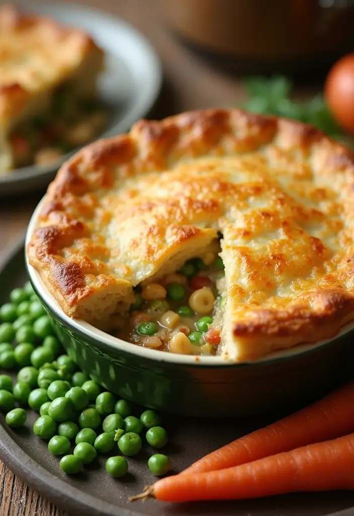 29 Chicken Pot Pie Healthy Recipes That Taste Like Comfort - 20. Chicken and Sweet Pea Pot Pie