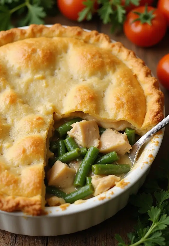 29 Chicken Pot Pie Healthy Recipes That Taste Like Comfort - 29. Chicken Pot Pie with Green Beans