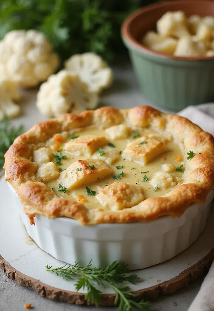 29 Chicken Pot Pie Healthy Recipes That Taste Like Comfort - 5. Creamy Cauliflower Chicken Pot Pie