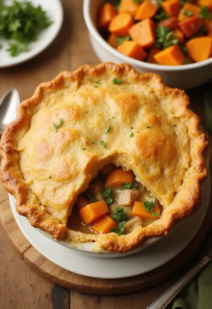 29 Chicken Pot Pie Healthy Recipes That Taste Like Comfort - 7. Sweet Potato Chicken Pot Pie