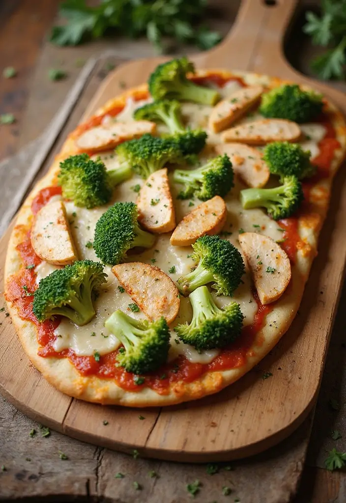 29 Chicken and Broccoli Recipes Healthy Dinners That Hit the Spot - 12. Chicken and Broccoli Flatbread Pizza