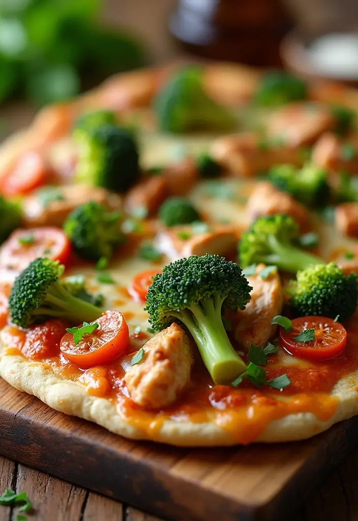 29 Chicken and Broccoli Recipes Healthy Dinners That Hit the Spot - 23. BBQ Chicken and Broccoli Flatbread