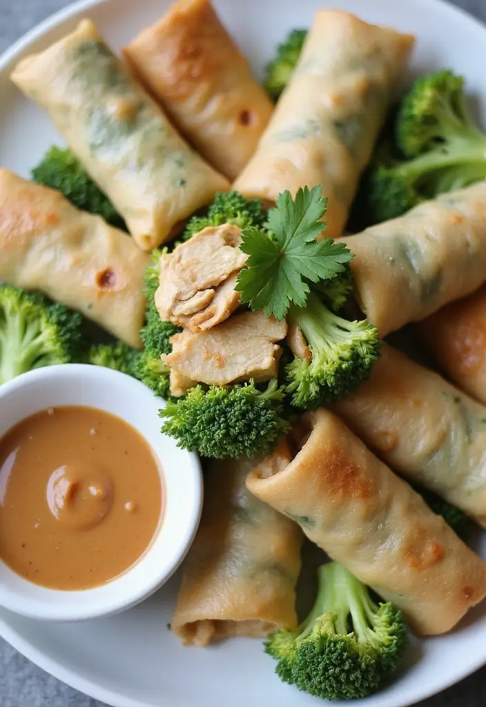 29 Chicken and Broccoli Recipes Healthy Dinners That Hit the Spot - 24. Chicken and Broccoli Spring Rolls