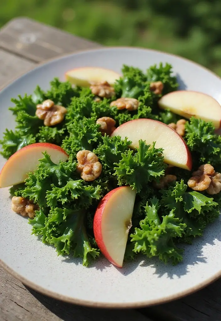 29 Easy Healthy Salad Recipes That Burst With Fresh Flavor - 10. Kale and Apple Salad