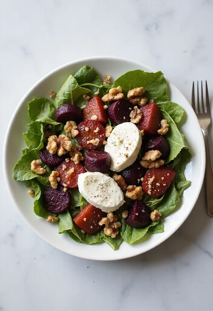 29 Easy Healthy Salad Recipes That Burst With Fresh Flavor - 11. Roasted Beet Salad with Goat Cheese