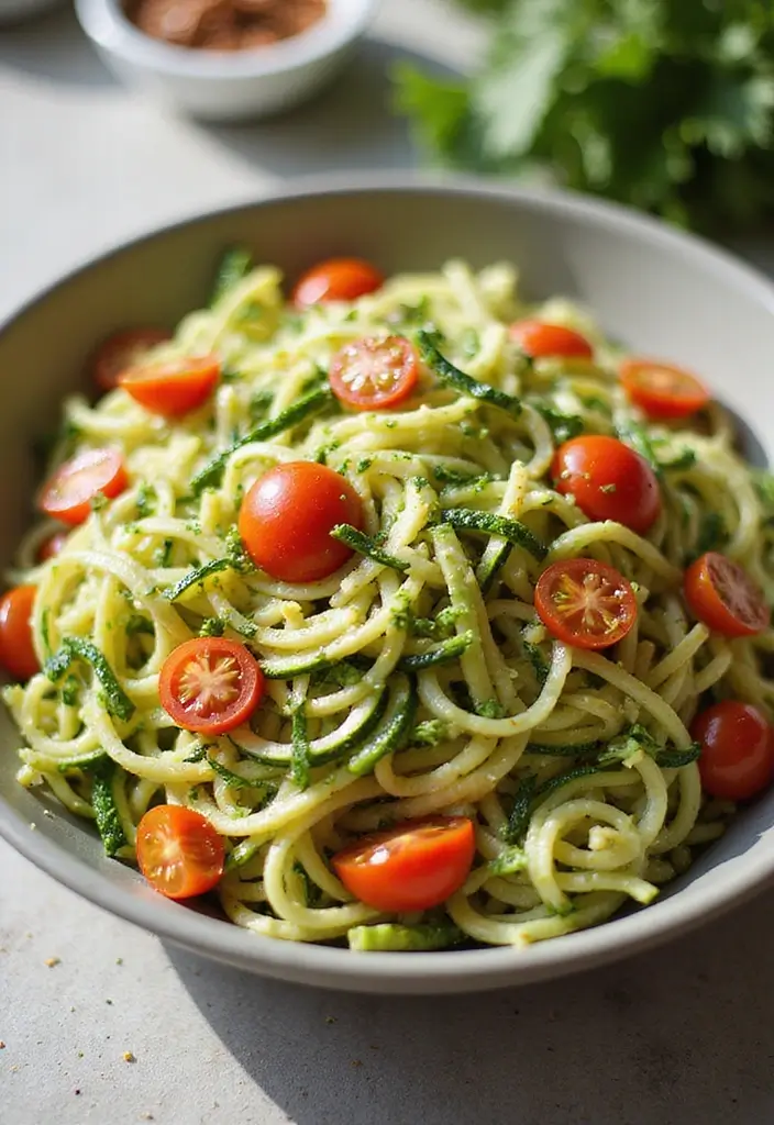 29 Easy Healthy Salad Recipes That Burst With Fresh Flavor - 12. Zucchini Noodle Salad