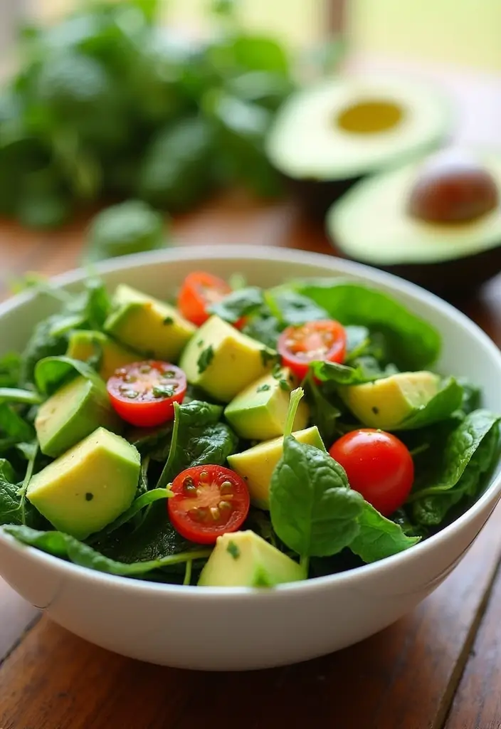29 Easy Healthy Salad Recipes That Burst With Fresh Flavor - 20. Avocado Spinach Salad