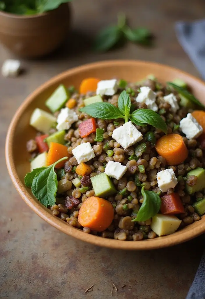 29 Easy Healthy Salad Recipes That Burst With Fresh Flavor - 21. Lentil Salad with Feta
