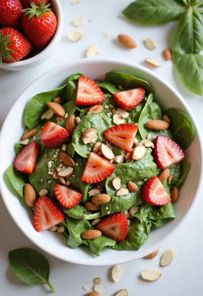 29 Easy Healthy Salad Recipes That Burst With Fresh Flavor - 3. Spinach and Strawberry Salad