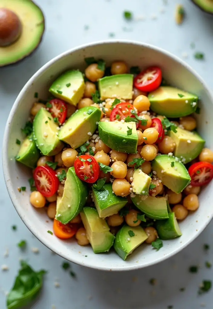 29 Easy Healthy Salad Recipes That Burst With Fresh Flavor - 6. Chickpea Salad with Avocado