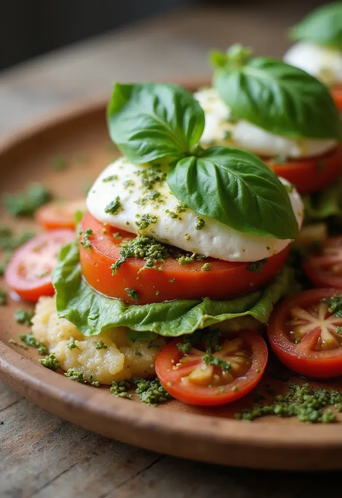 29 Easy Healthy Salad Recipes That Burst With Fresh Flavor - 7. Caprese Salad with Pesto Dressing